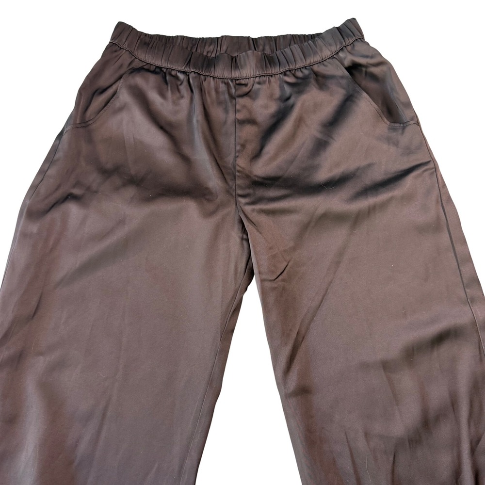Owillo Kids Black Satin‎ Jogger Pants Elastic Waist Size Medium
